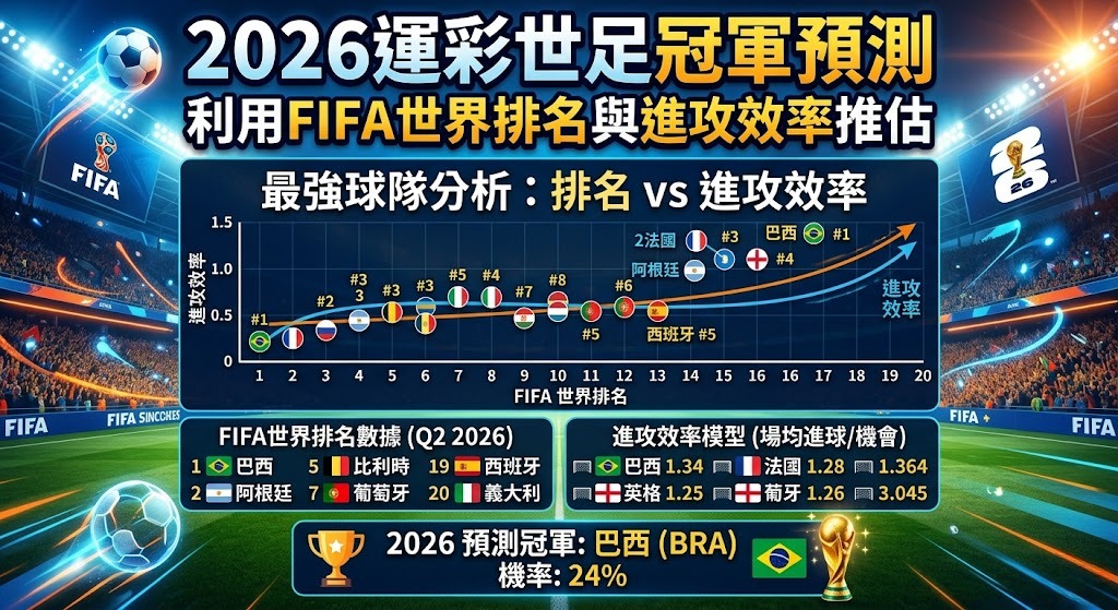利用FIFA世界排名與進攻效率推估 利用FIFA世界排名與進攻效率推估